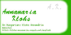 annamaria klohs business card